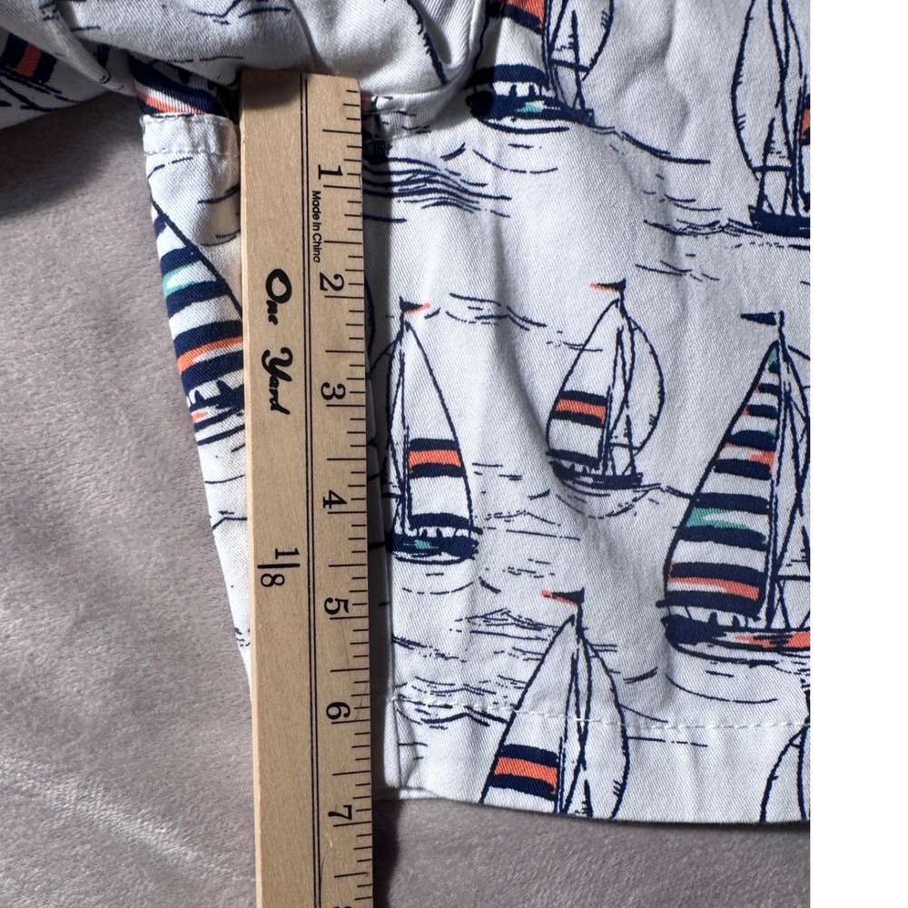 IZOD Saltwater Stretch Mens Sailboat Print Board Shorts Nautical Size L 7 Inseam - Picture 5 of 7